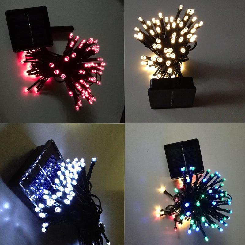 Outdoor Tree Garden Patio Christmas Wedding Decor Solar Powered Warm White LED String Lights IP65 Waterproof Auto On/Off 8 Modes