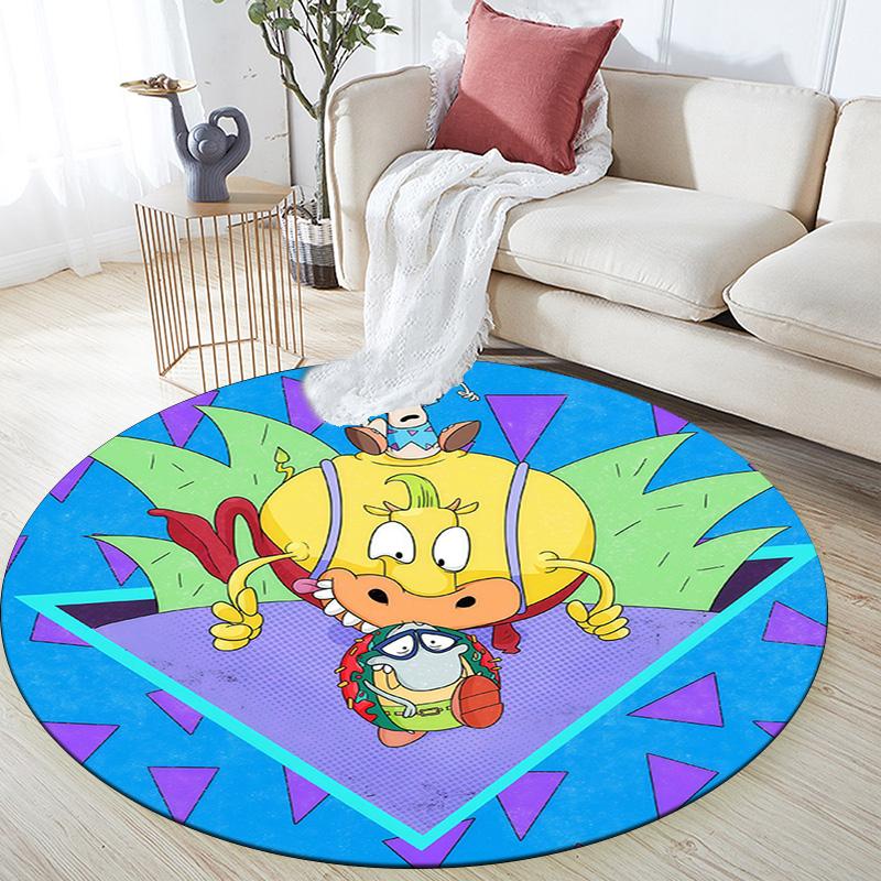 Rocko2 Round Area Rug,Carpet Rug for Living Room Bedroom Sofa Playroom Decor,Non-slip Floor Mat