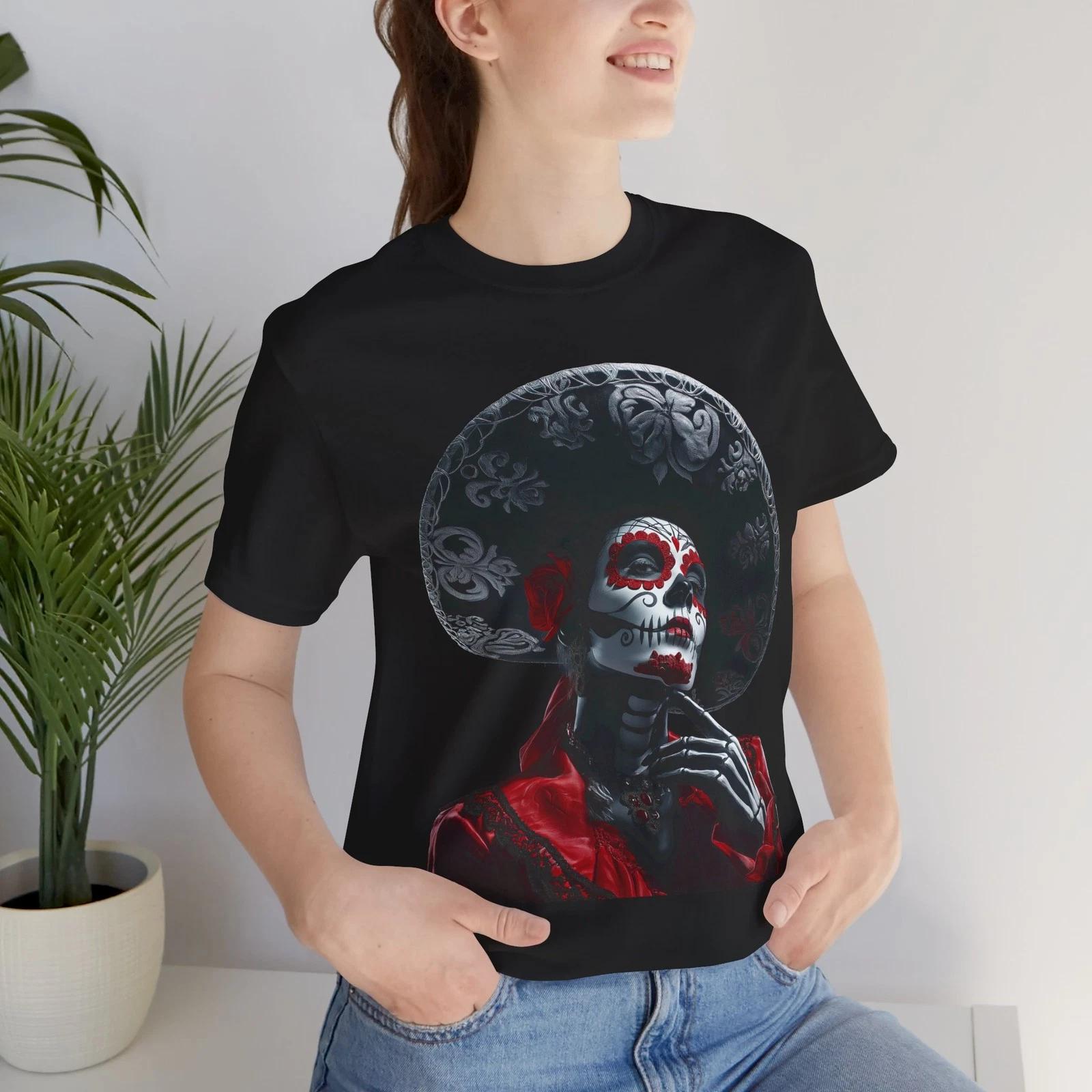 Футболка La Catrina, Футболка Dia de los muertos, Футболка с сахарным черепом, Мексиканская футболка 3XL