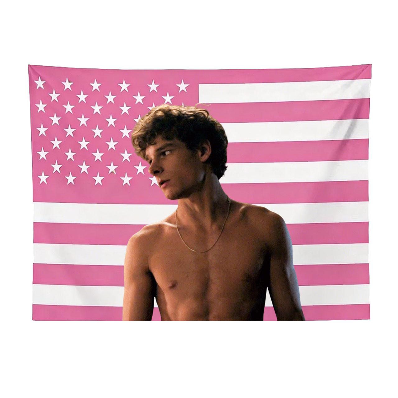

Mason Thames Pink USA Flag Tapestry Actor Aesthetic Wall Hanging for Bedroom Dorm Fan Decor 74x94cm(29x37in)