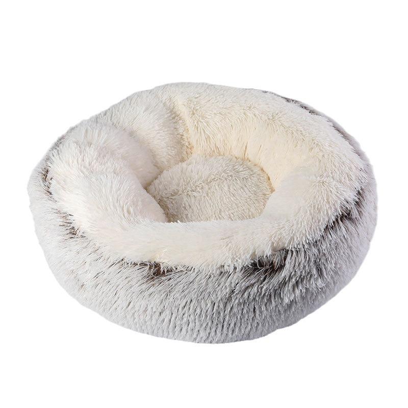 Winter Plush Two-color Doghouse Round Cat Nest Sleeping Comfort Pet Nest Plush Non-slip Nest