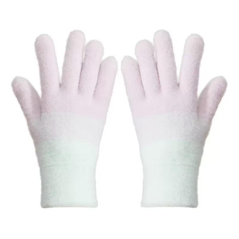 Women's Winter Fingerless Touchscreen Gloves - Warm Fleece-Lined, Gradient Design for Cycling and Gaming