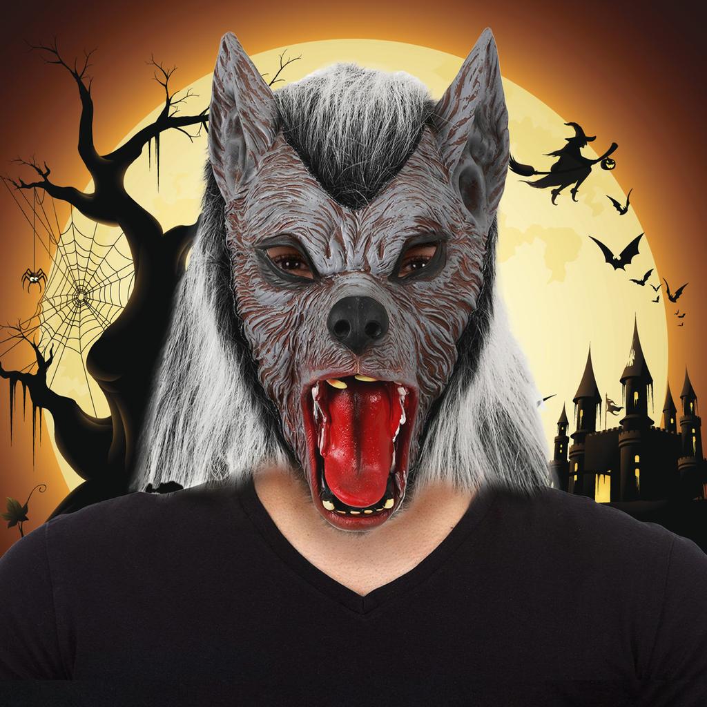 Halloween Spooky Werewolf Mask Weird Realistic Breathable Latex Scary Mask for Halloween Party Accessories