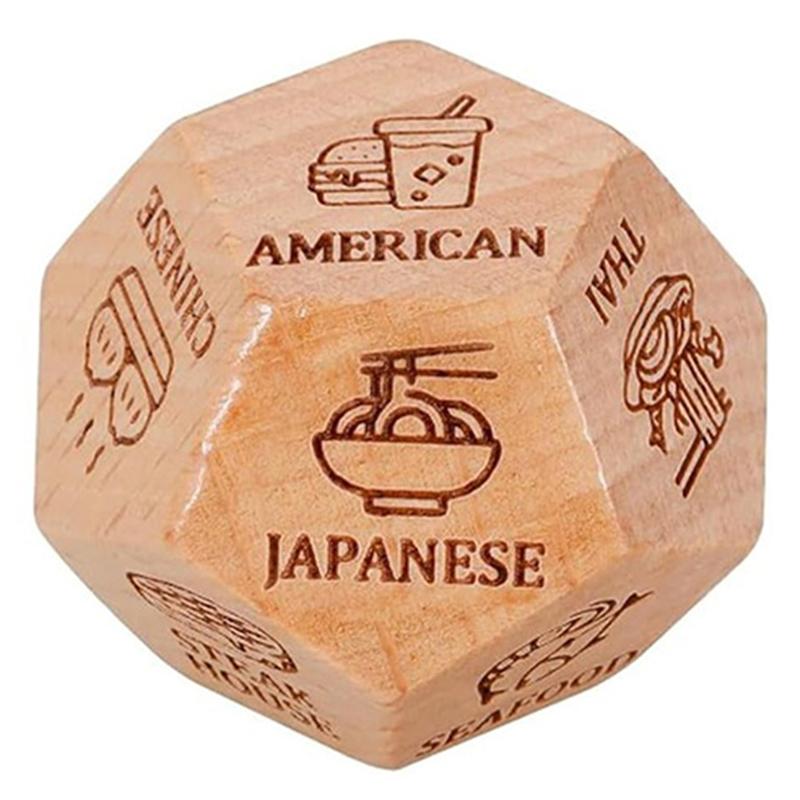 Date Night Dice,Food Decision Dice,Date Night Wooden Dice Game For Couples, Wood Reusable Couple Dice,Funny Anniversary Date