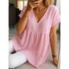 BITCED Moda Donna Casual Tinta Unita Stampa Manica Corta Scollo a V Camicette e Camicie Design Unico