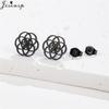 Unique Christmas Earring Stainless Steel YES NO Cactus Footprint Music Stud Earrings for Women Tiny Star Boots Jewelry Girl Gift