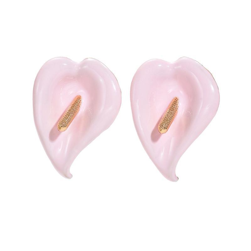Exaggerated Colorful Enamel Drip Oil Flower Stud Earrings For Women Fashion Metal Irregular Geometric Earrings Jewelry Gift