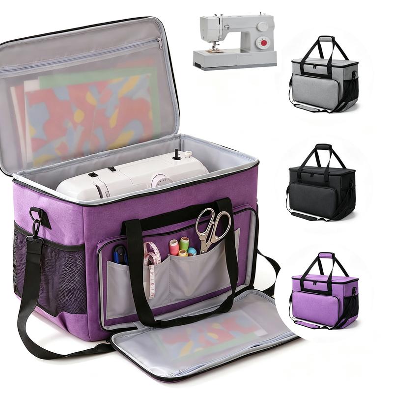 Sewing Machine Carrying Case Padded Storage Bag with Multiple Pockets Accessory Organizer Travel Tote