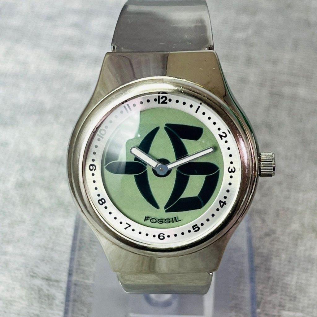 Used Rare FOSSIL JR-7843 BIG TIC Big Tick Quartz Y2K Men's Watch Vintage