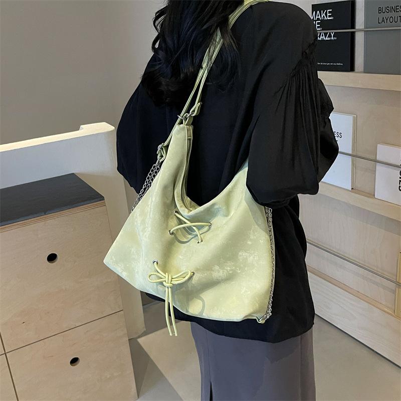 Fashion Large-capacity Bow Small Double Back Women's New Large-capacity Student Shoulder Bag Messenger Bag Tide