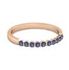 Blue Sapphire Half Eternity Design Band Ring - 925 Sterling Silver Rose Gold Vermeil