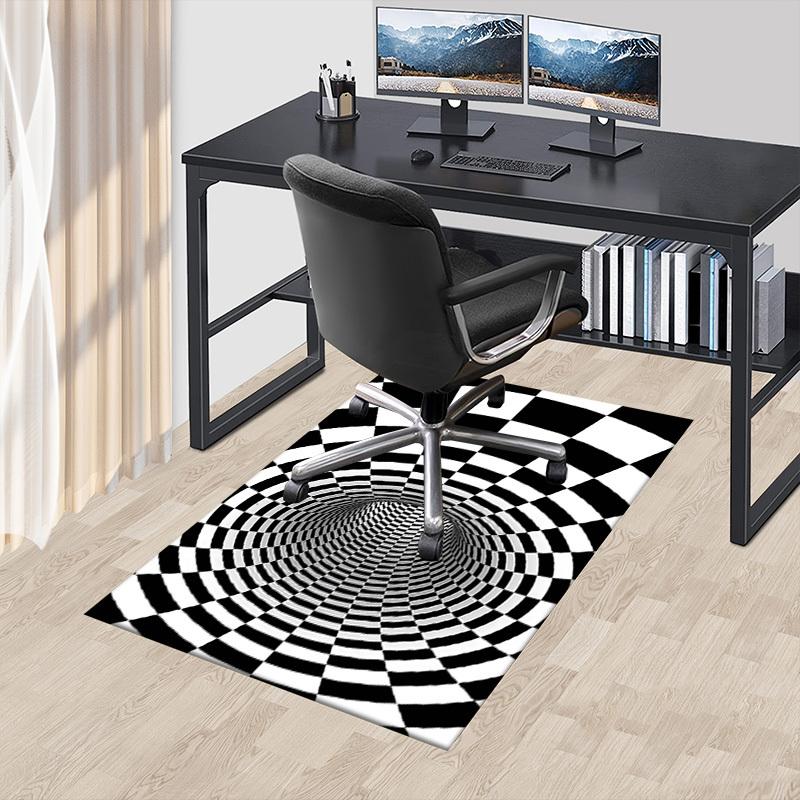 1PC Checkerboard Tunnel Extra Large Non Slip Floor carpet, Office, family, bedroom, Studio Large Area Rug Indoor Rugs, Vibrant Colors