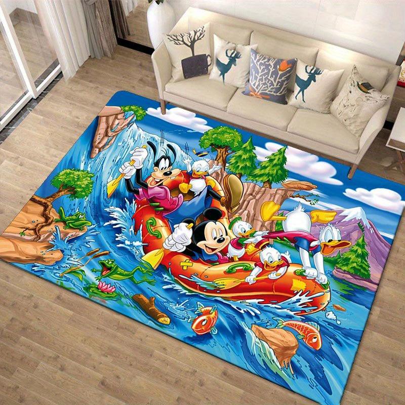 1ks Koberec s motivem Disney Mickey Mouse a Minnie, Kusový koberec, Protiskluzový koberec, Ručně pratelná podložka pod nohy, Vhodné pro obývací pokoj, ložnici, bytový dekor