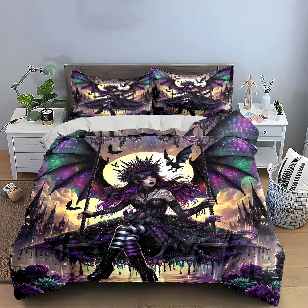 """Gotische Fantasy Decoratie Set""" Zachte Comfortabele Dekbedovertrek Beddengoed Set Inbegrepen 1*Dekbedovertrek & 2*Kussenslopen cadeau"""