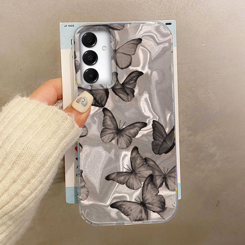 Purple Butterfly Water Wave Texture Phone Case for Samsung Galaxy A55 A56 A36 A26 A16 A54 A14 A24 A06 Shell Silicone Back Cover