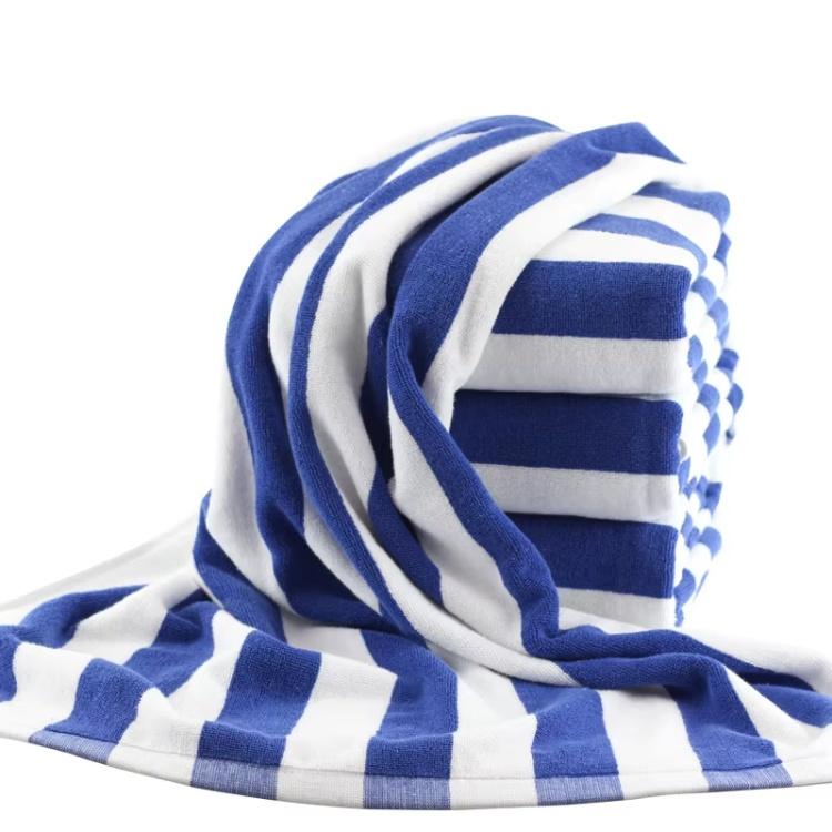 Custom Quick-Dry Cotton Striped Beach Towels