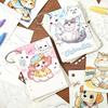 Cartoon-Kopierlinien-Malbuch, Mini-Loseblatt-Skizzenbuch mit süßen Katzen und Hunden, DIY-Mal-Schüler-Skizzenbuch