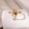 Dainty Zircon Shell Starfish Turtle Evil Eye Rings Stainless Steel Ring Women Anti Fading Golden Charm Zircon Accessories Gifts