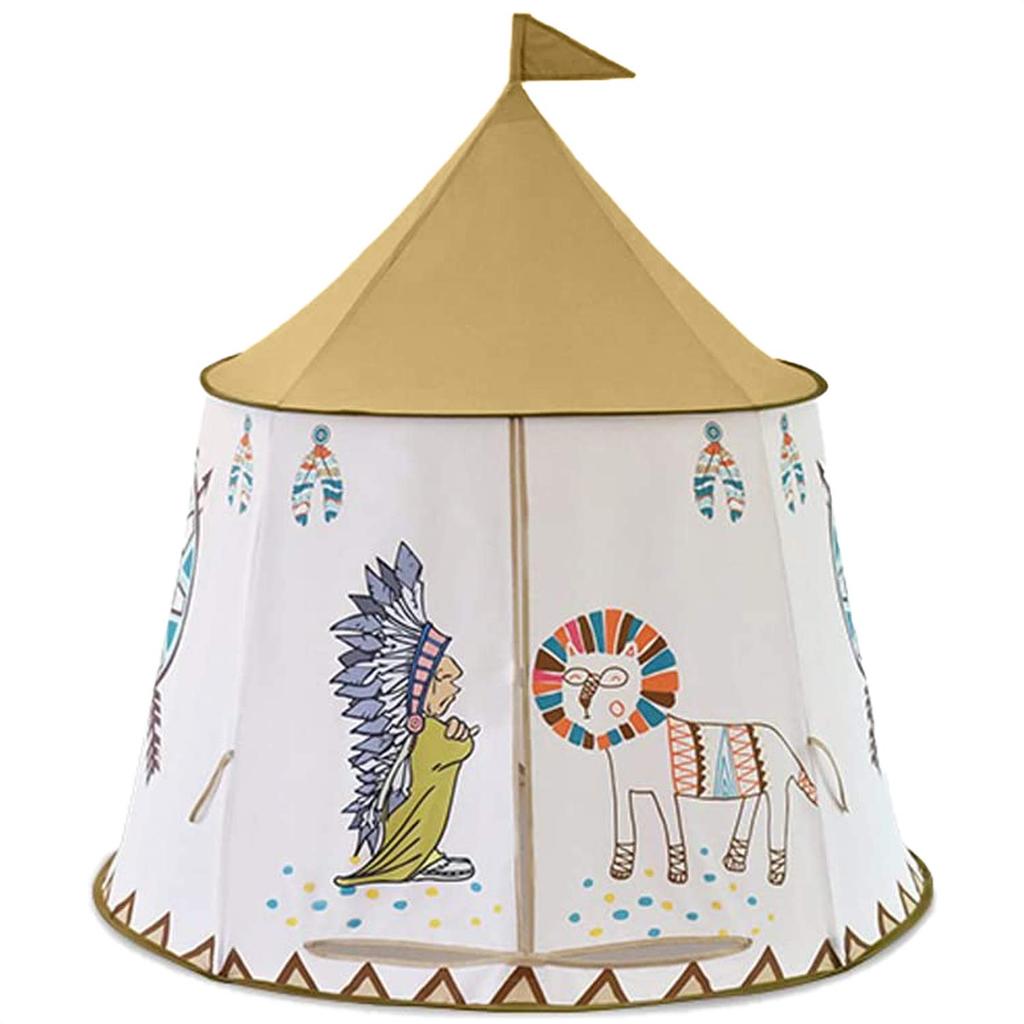 Yalufa Kids' Tent, Foldable Secret Base Playhouse for Indoors, Backyards, and Parks (Lion)