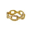 18K Gold-Plated Titanium Steel Twist Chain Ring - Trendy European Style for Women