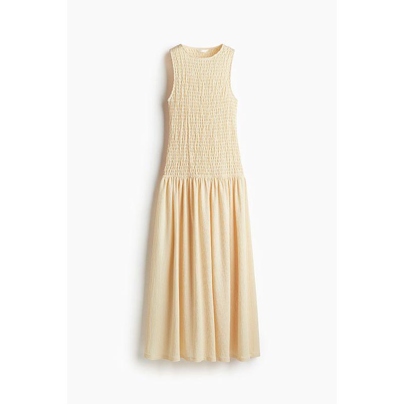 

HM S/S 2025 Women s Clothing Dress Autumn New Arrival Wave Style Sleeveless Pleated Skirt 1275801 Light Beige 160/88