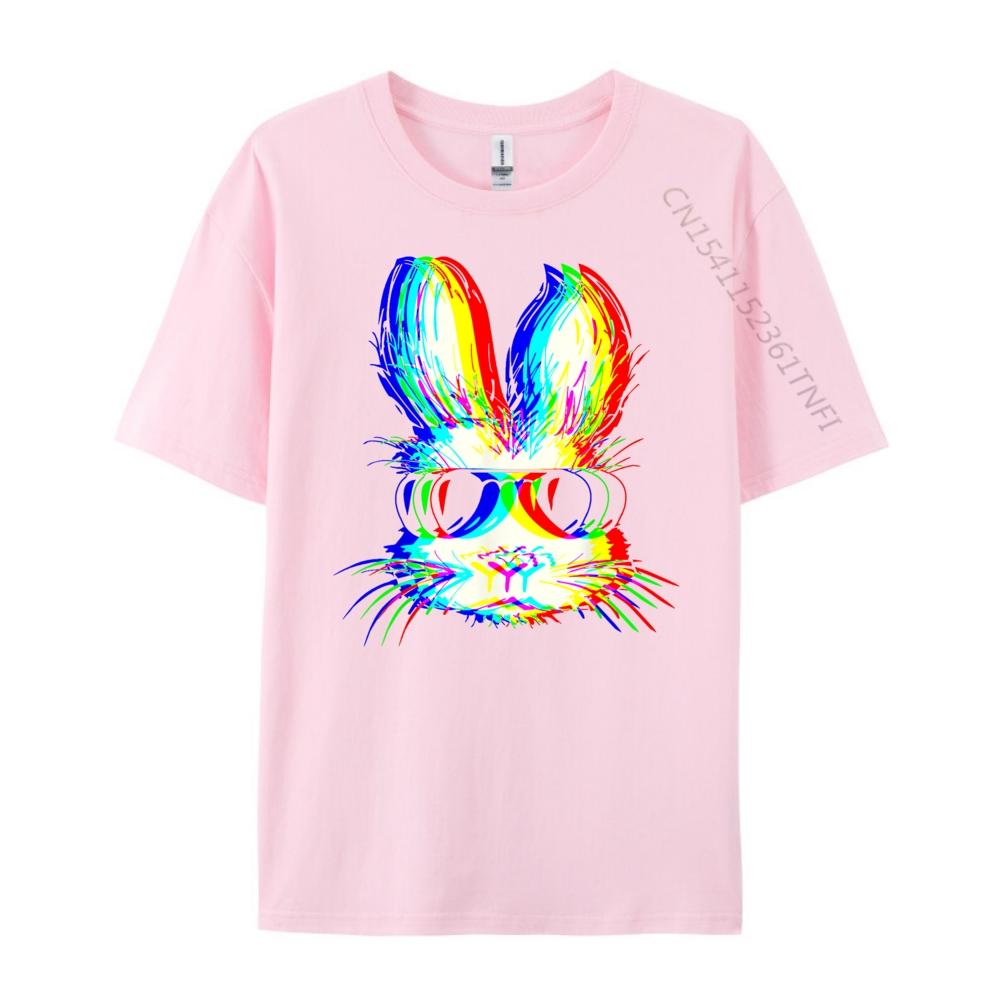 Bunny Trippy Vaporwave Easter Techno Rave Edm Music Party Oversized T Shirt Mens Designer Clothes Loose