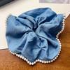 New Large-sized Fabric Hair Band and Hair AccessoryFeaturing Retro Floral and Diamond-encrusted Ponytail Hair Ties
