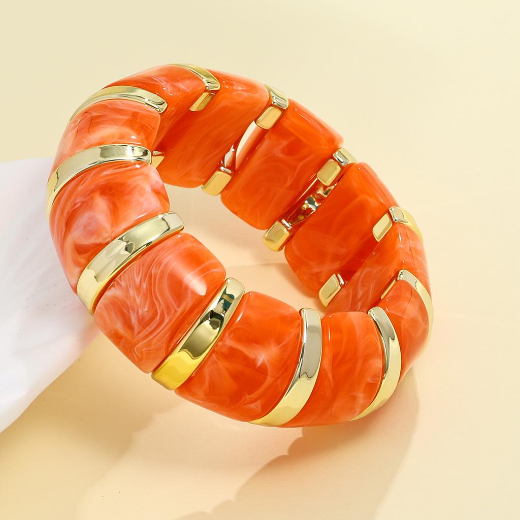 Exaggeration Punk Thick Wide Acrylic Elastic Rope Bracelet Retro Fashion Boho Bracelet Temperament Jewelry for Women