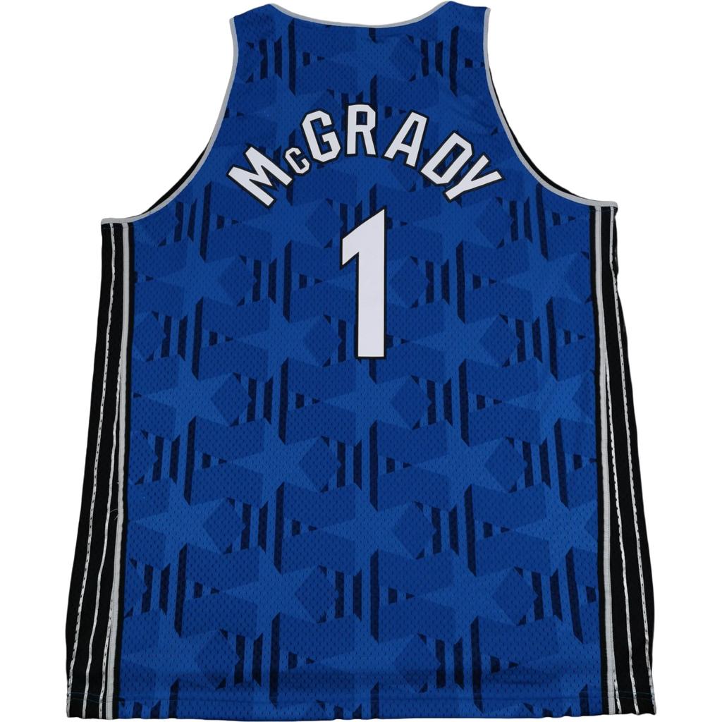 Adidas Originals X NBA Orlando Magic Swingman Tracy McGrady Blue Dark Star Embroidered V-Neck Sleeveless Basketball Jersey 7484A-3MG-CVXYJX