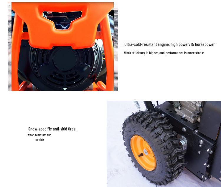 Snow Sweeper: 15HP Compact Push Snow Remover for Home and Property