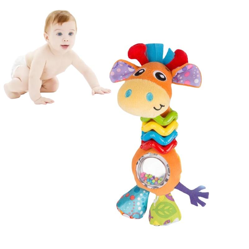 Mummabubba Soft Plush Giraffe Rattle Bell Teether Toy For Babies