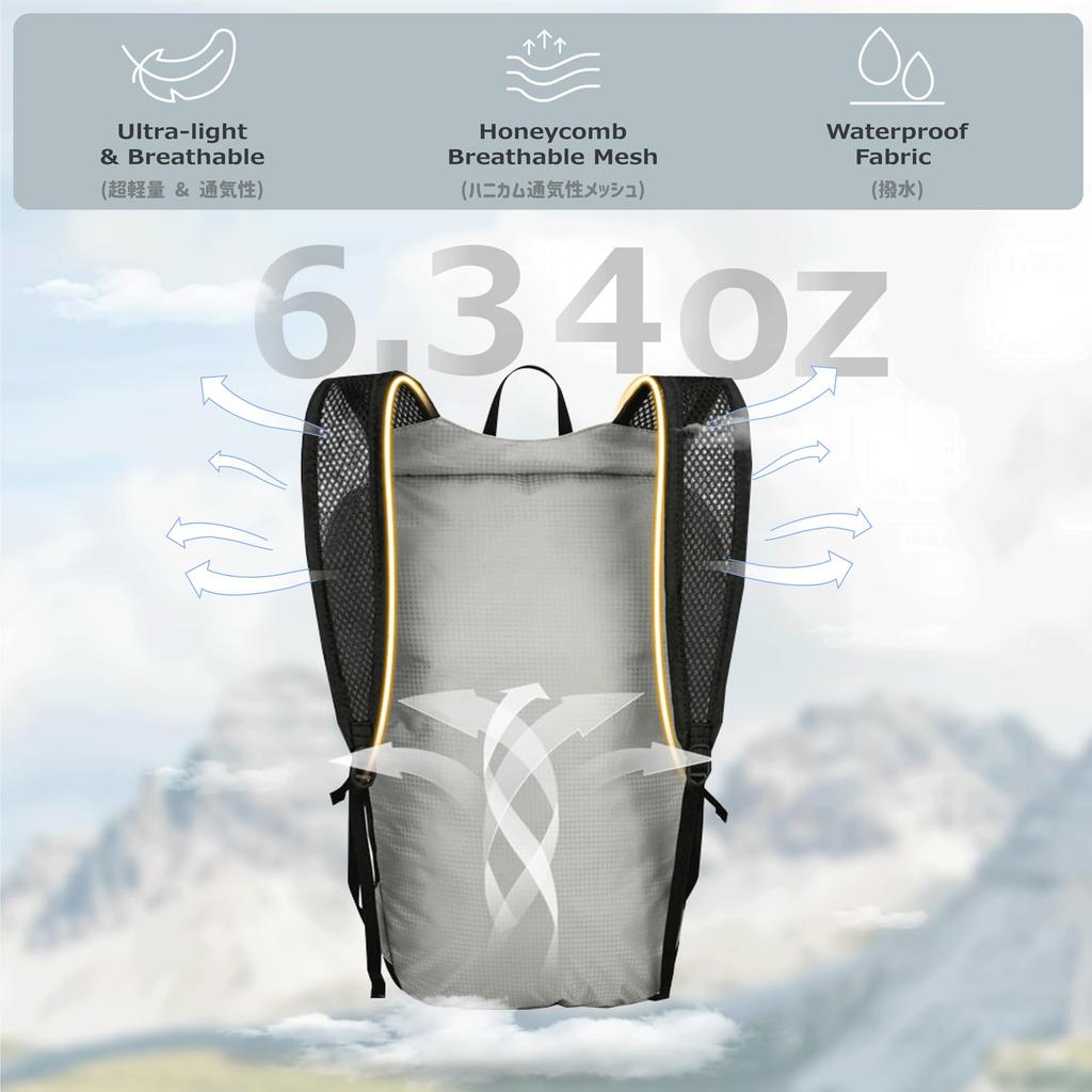 Azarxis Faltbarer Outdoor-Wanderrucksack 15L für Herren und Großartig für und Enthält Aufbewahrungstasche Rucksack, Tasche, Kapazität, Wasserdicht, Leicht, Stilvoll, Damen,
