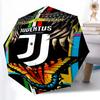 1 Stück Robuster Automatikschirm mit 8 Speichen, Juventus Fußballclub Schirm, Digitaldruck, Faltbarer Schirm für Unterwegs im Freien