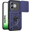 Case for Honor 600 Lite, Shockproof Hard with Ring and Camera Protection - Navy Blue
