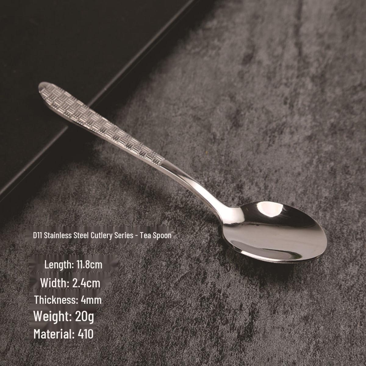 Creative Hammer Pattern Stainless Steel Cutlery Set: Dessert Spoon, Cake Fork, Steak Knife & Fork