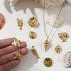 2 PCs 304 Stainless Steel Charms 18K Real Gold Plated Sea Star Conch Shell Fish Lobster Turtle Pendants Forf DIY Jewelry Making