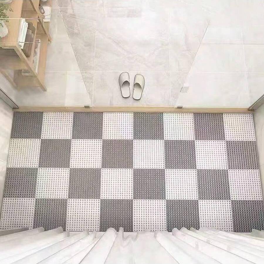 1 Satz/2 Sätze/3 Sätze- Duschraum-Bodenmatte, Badezimmer-Rutschmatte, Hohl-Spleiß-Wasserisolations-Bad-Fußmatte, Geeignet zum Schwimmen