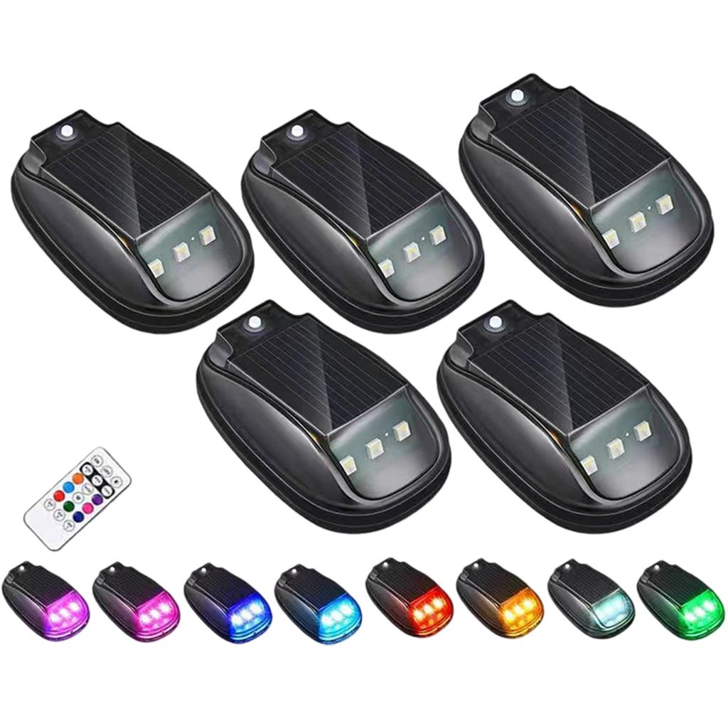 Solar-Autodach-RGB-Stroboskoplicht mit Fernbedienung, Solarbetrieben, Kabinenleuchten, Kein Bohren für LKW, Motorrad, Fahrzeug, Nachtfahrten