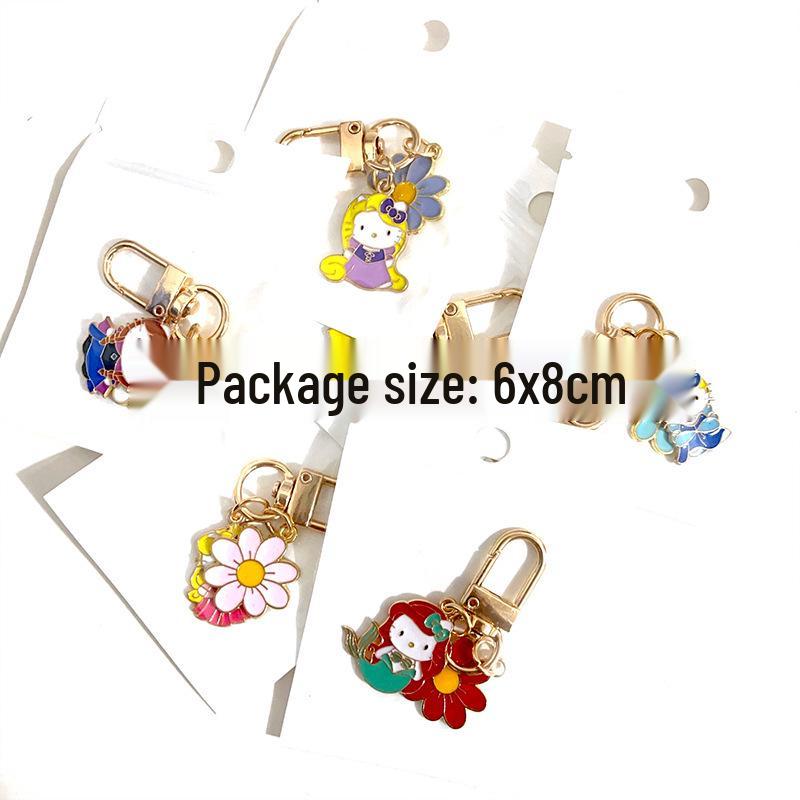 Hello Kitty Mermaid Keychain Cat Backpack Charm Pendant - Cute Student Accessory and Small Gift