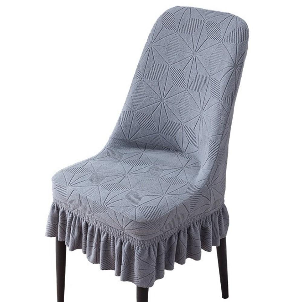 New Elastic Stretch Jacquard Chair Cushion Cover Dustproof Solid Color Curved Chair Cover Waterproof Chair Protectors Household