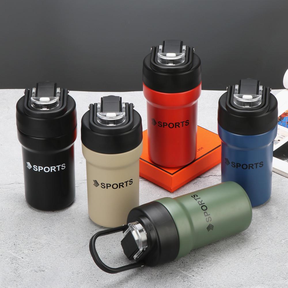 Outdoor Hohes Erscheinungsbild Doppelter Getränke-Kaffeebecher Amerikanisch Tragbar Auto Wasserbecher Männer und Frauen Gleich Sportgriff Kessel