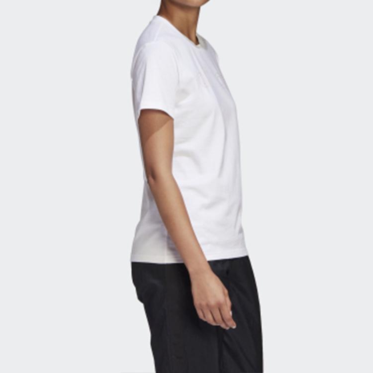 adidas T Shirts Women's White Crew Neck Moderate Straight Fit GL7799