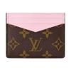 Pattern Print Color Block Design Coated Canvas Card Holder Women Accessories Brown Pink M2A628