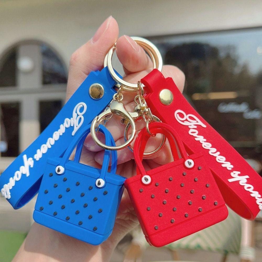 

Mini Beach Hole Bag Keychain Cute Seaside Big Basket Hanging Ornaments Female style 9