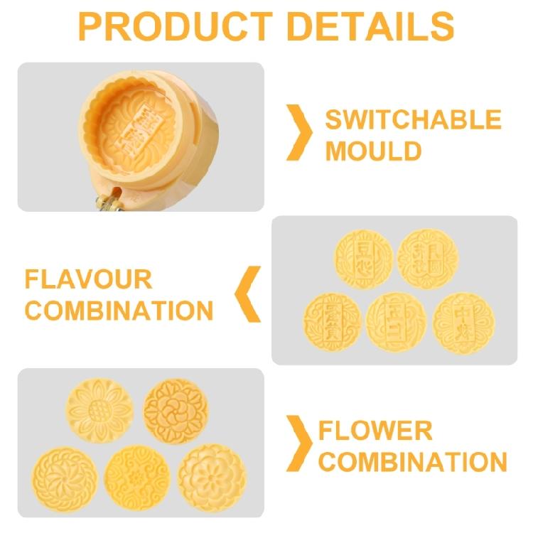 Flavor/Flower Moon Cake Maker Mold MidAutumn Pastries Tool Cookie Dessert Cutter Hand Pressure Moon Cake Mold