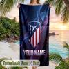 Beach Towel Atletico Madrid Print Custom Name Text Soft Towel for Swimming Pool