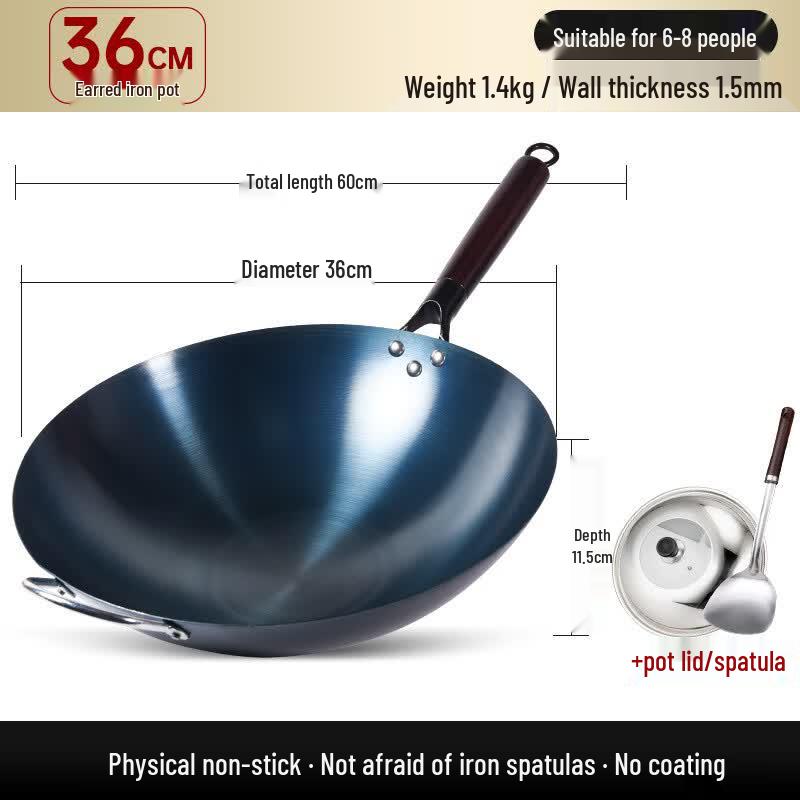 

Handon 36CM Round Bottom Wrought Iron Wok Set