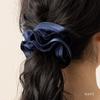 JewelVOX Black Scrunchie Hair Accessory with Grosgrain Frame and Striped Stylish and Cute for Simple and Available in Fabric. Adults. Stylish. Black.