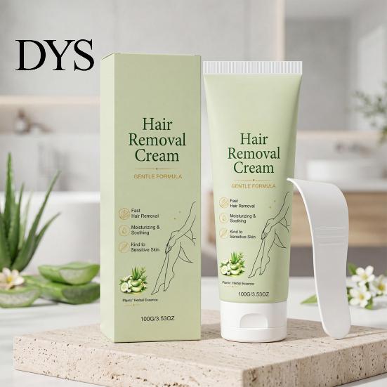 Gentle Depilatory Cream 100G Hair Removal with Spatula, Pain Free Remover Easy Apply for Men Women, Facial Legs Arm Underarms Painless