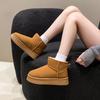 Women's Thick Bottom Short Lace Fashion Winter Lightweight Warm Anti Cold Snow Boots Non-slip Casual Sneakers Cotton Boots